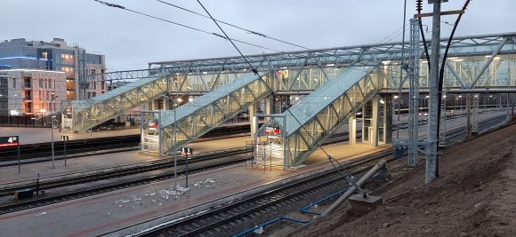 Реконструкция пешеходного моста на станции Петрозаводск